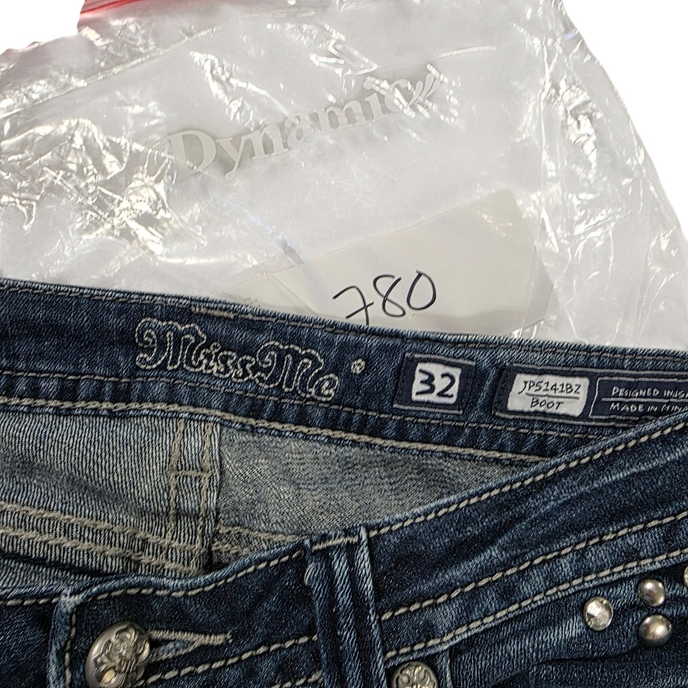 Miss Me Dark Blue Bootcut Jeans long - Picture 13 of 13